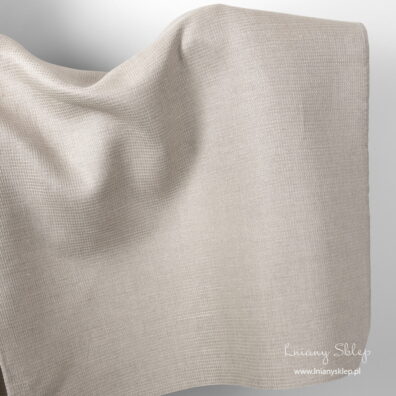 Szara tkanina lniana wzór waflowy.
