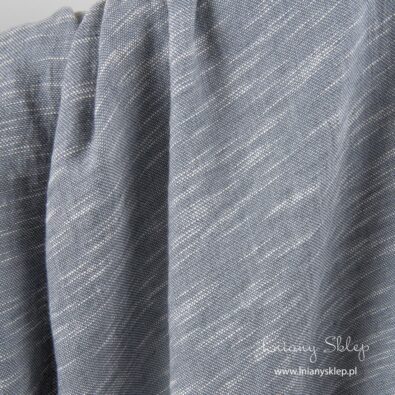 Prany len z bawełną szary melanż.