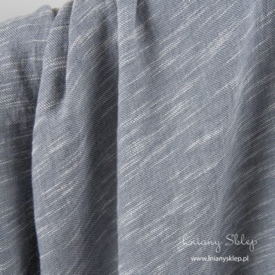 Prany len z bawełną szary melanż.