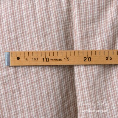 Prany len z wełną. Rozmiar kratki.