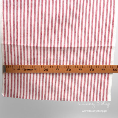 Len ścierkowy w czerwone pasy. Wymiary.