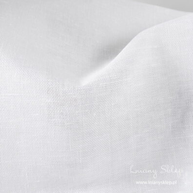 Biała tkanina kanwa lniana do haftu krzyżykowego.