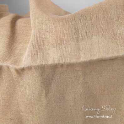Połyskująca tkanina niebarwiony len.