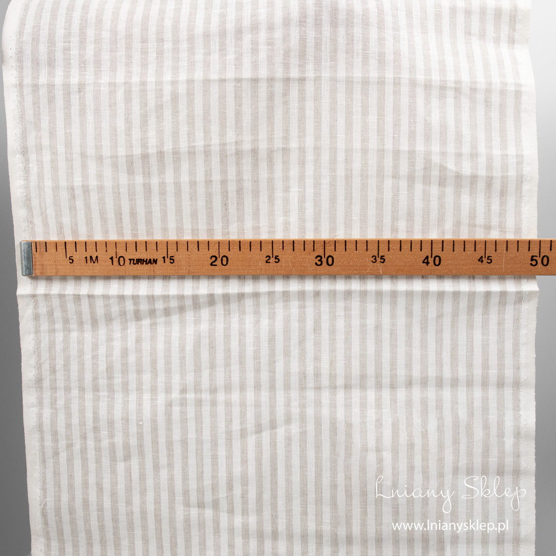 Len ścierkowy w pionowe pasy szerokie 7mm.