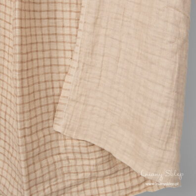 Piaskowy len dwustronny, prany.