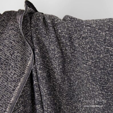 Prana czarna tkanina melanżowa len z bawełną.