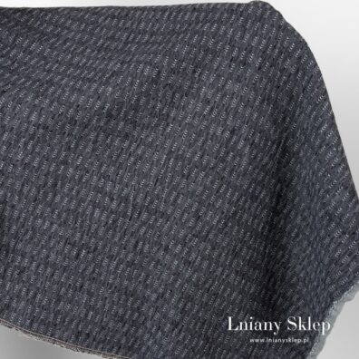 Prany len w szare wzory na melanżowym czarnym tle.