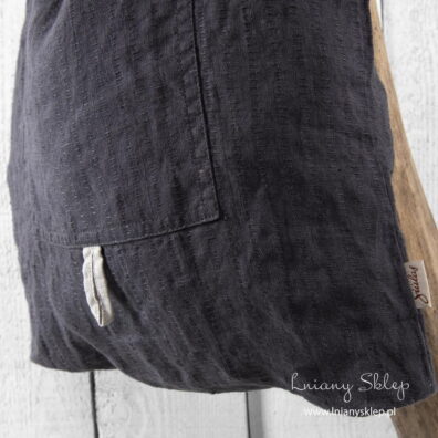 Torba z pranego lnu w prążki.