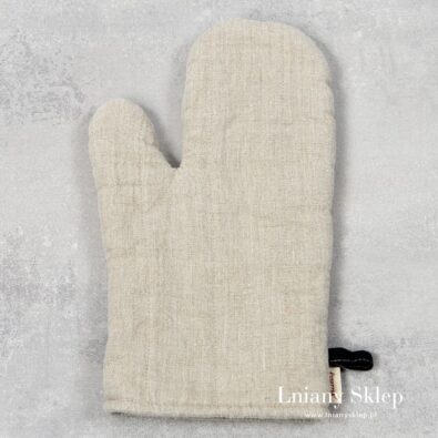 Lniana rękawica kuchenna.