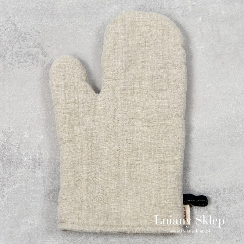 Lniana rękawica kuchenna.