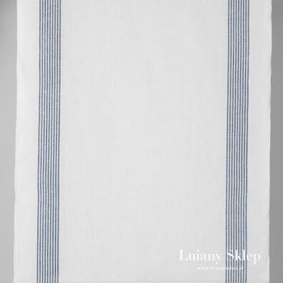 Len ścierkowy w granatowe paski.