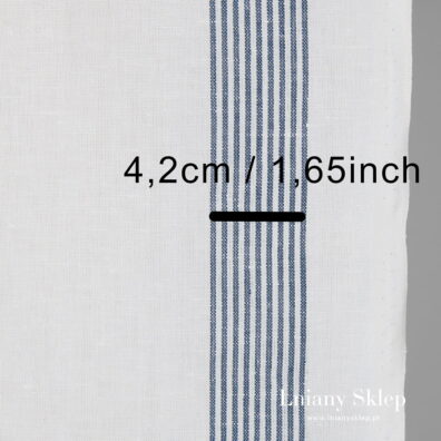 Len ścierkowy w granatowe paski. Rozmiary.