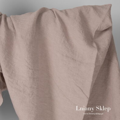Szeroki prany len pudrowy róż.