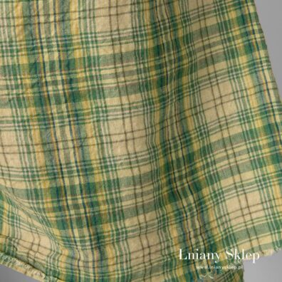 Dekatyzowany, nieco gnieciony len na pościel.