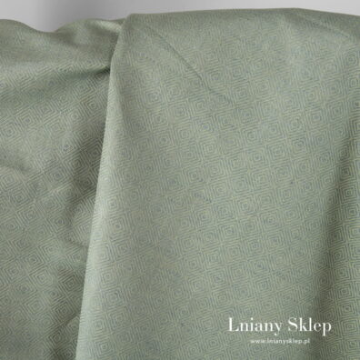 Tkanina w zielone i niebieskawe romby.