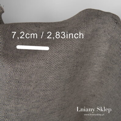 Tkanina lniano - bawełniana. Splot jodełkowy. Rozmiar.