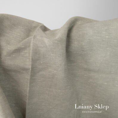 Lniano - bawełniany szarawy melanż.