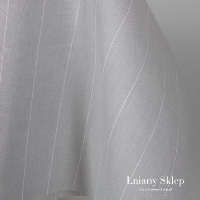 Szare tło wytkane w mlecznobiałe wąskie paski.