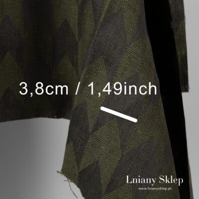 Żakardowy len w zielony wzór. Trochę matematyki.