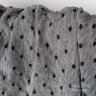 Dwustronny prany len z wełną.