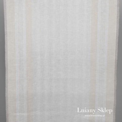 Jasny len ścierkowy w ażurowe pasy.