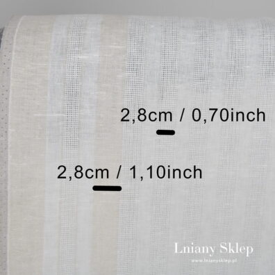 Jasny len ścierkowy w ażurowe pasy. Rozmiary.