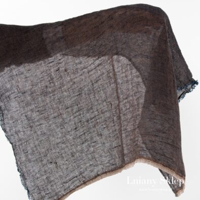 Przeźroczysty prany melanżowy brązowy len.