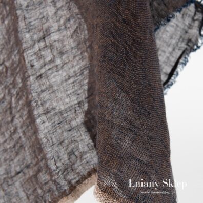 Przeźroczysta brązowa tkanina lniana.