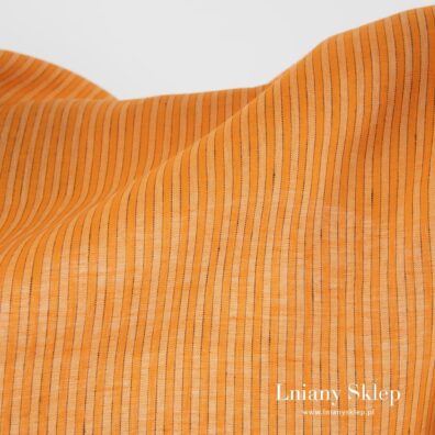 Pomarańczowy len w jaśniejsze paski.