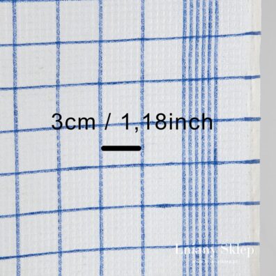 Biały w kratkę len na ścierki kuchenne.