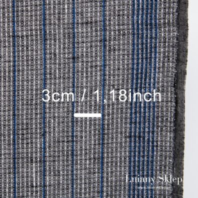 Melanżowy ciemny szaro - niebieski len ścierkowy.