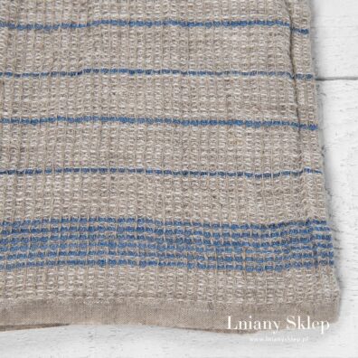 Waflowy len w paski. Idealna ścierka kuchenna.