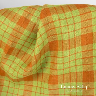 Zielono - pomarańczowy len 100%.