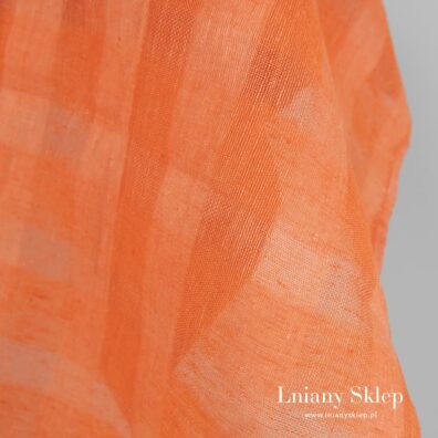 Pomarańczowy len 100% na firanki.