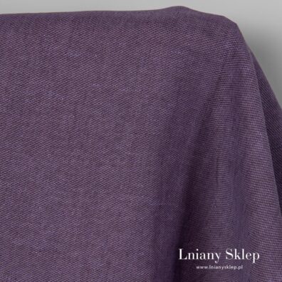Ciemna liliowa tkanina lniana.