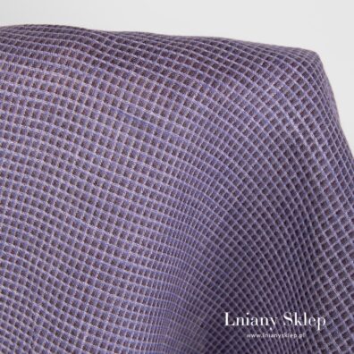 Fioletowa tkanina waflowa.