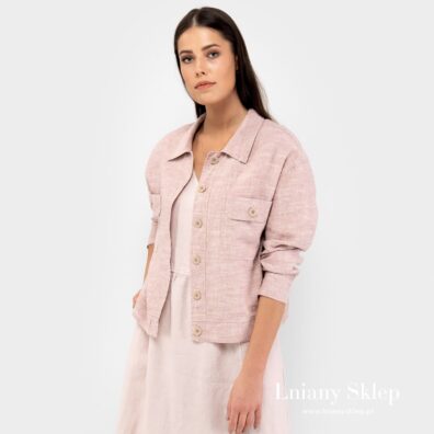 Lekki różowy żakiecik na lato.