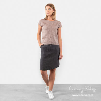 Krótka bluzeczka z pranego lnu.