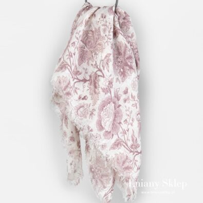 GARDENIA chusta w różowe kwiaty.