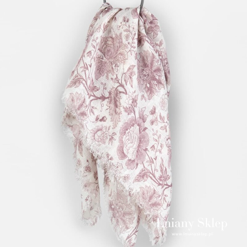 GARDENIA chusta w r&oacute;żowe kwiaty.