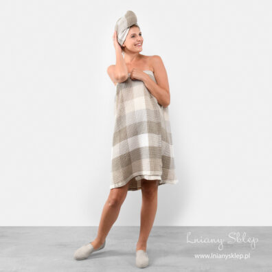 Ręcznik na gumce do sauny.