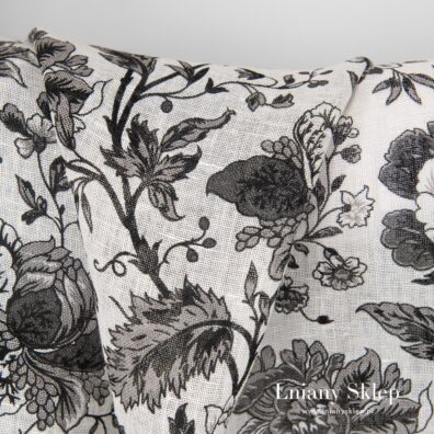 Lekki len 100% w kwiaty.