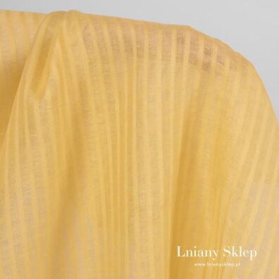 Żółty prześwitujący len 100%. na firanki.