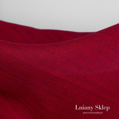 Czerwony melanżowy len 100%.