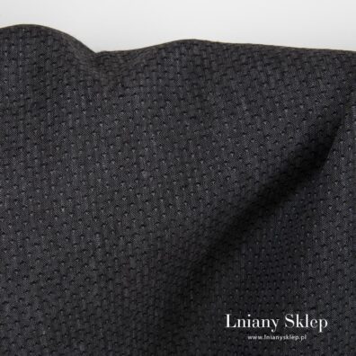 Tkanina lniana w drobniutki rzucik.