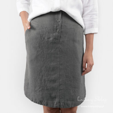 MINIS szara spódnica lniana.