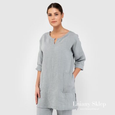 KYOTO szara tunika lniana.