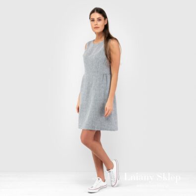 Krótka szara sukienka w romby.