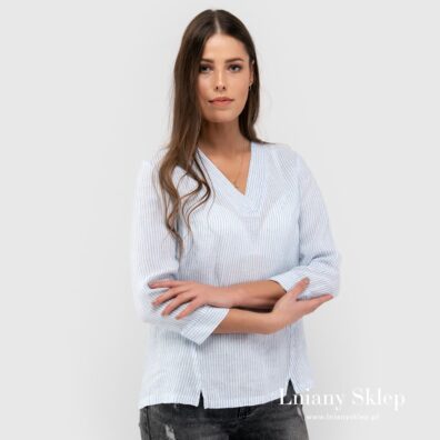 MALIBU bluzka w niebieskie paski.