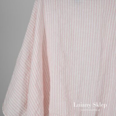 Szeroki prany len w różowe paski.